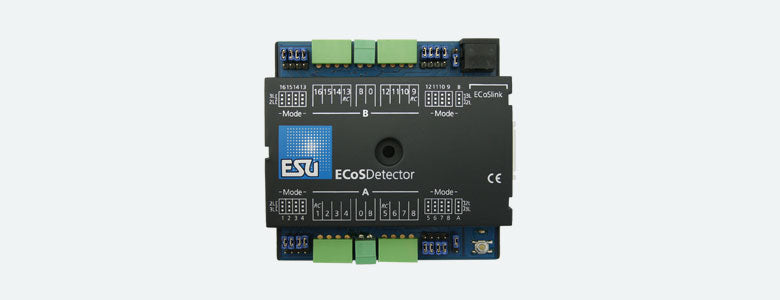 ECoSDetector feedback module, 16 dig. inputs, therefrom 4 RailCom® feedbacks.
For 2-digit or 3-digit operation, Opto coupler