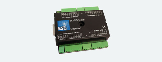 ECoSDetector Extension. 32 digital outputs 100mA for little bulbs or LEDs, lighting
track plan